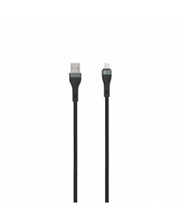 SEEK TOTI USB A - Lightning, 2 m punottu kaapeli 2A (ei-MFI), musta