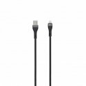 SEEK TOTI USB A - Lightning, 2 m punottu kaapeli 2A (ei-MFI), musta SEEK TOTI USB A - Lightning, 2 m punottu kaapeli 2A (ei-MFI), musta
