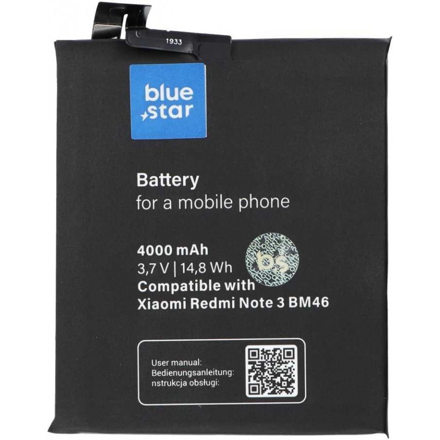 BlueStar Blue Star Blue Star -akku GSM City XIOUMI Redmi 3 Note 4000 mAh Li-ion Blue Star -akku – 2