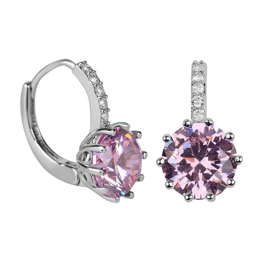 Troli Sparkling earrings with pink crystals