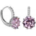 Troli Sparkling earrings with pink crystals Troli Sparkling earrings with pink crystals