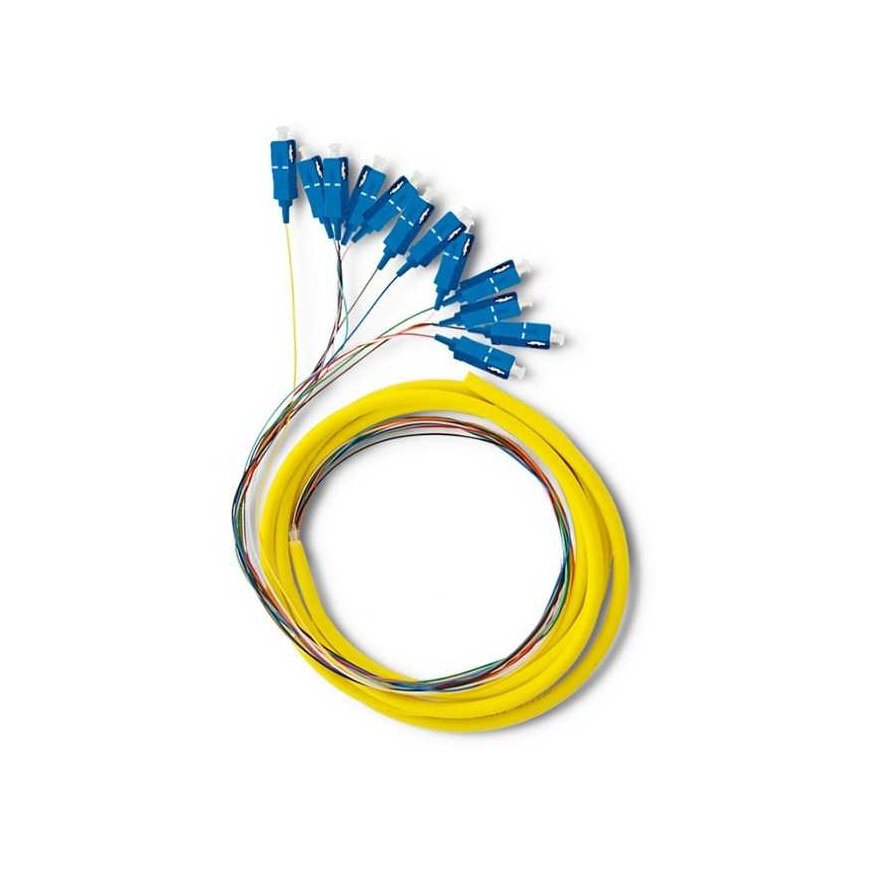 Qoltec 12 x SC/UPC fiber optic patch cord | Singlemode | G657A2 | 2 m
