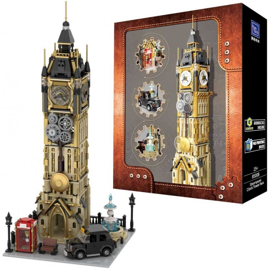 Pantasy Steampunk Clock Tower Big Ben statybiniai blokai 2424 vnt