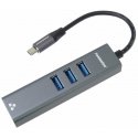 PREMIUMCORD USB-C -sovitin, jossa on gigabitin 10/100/1000 Mbps + 3 USB 3.0 -porttia PREMIUMCORD USB-C -sovitin, jossa on gigabitin 10/100/1000 Mbps + 3 USB 3.0 -porttia