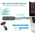 PREMIUMCORD USB-C -sovitin, jossa on gigabitin 10/100/1000 Mbps + 3 USB 3.0 -porttia PREMIUMCORD USB-C -sovitin, jossa on gigabitin 10/100/1000 Mbps + 3 USB 3.0 -porttia