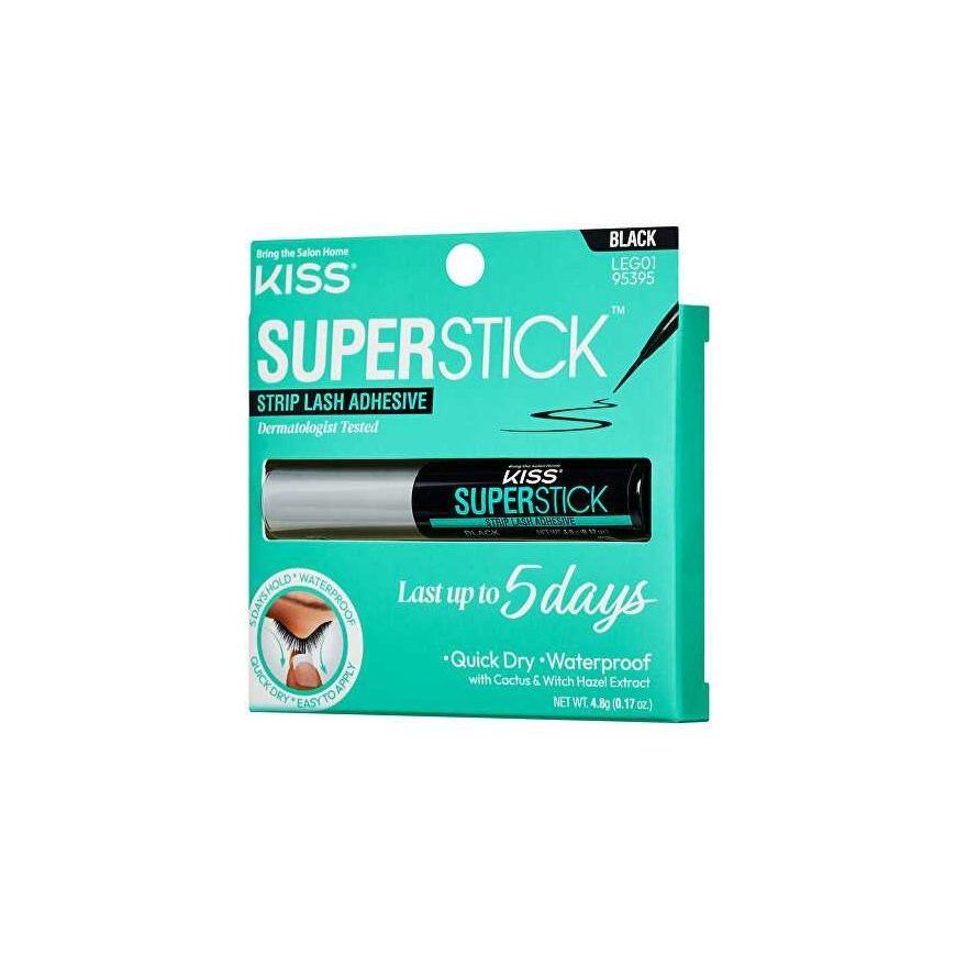 KISS Super Stick 5 päivän pidennetty kesto (ripsiliima) 4,8 g musta – 4