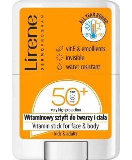Lirene-vitamiinipuikko kasvoille ja vartalolle SPF50+ 15 g