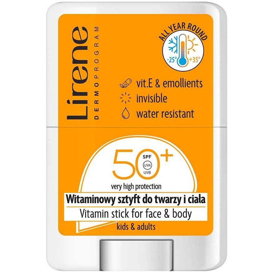 Lirene-vitamiinipuikko kasvoille ja vartalolle SPF50+ 15 g