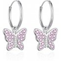 Agato Sidabriniai mergaičių auskarai 2 in 1 Butterfly AGT-ED011KP Agato Sidabriniai mergaičių auskarai 2 in 1 Butterfly AGT-ED011KP