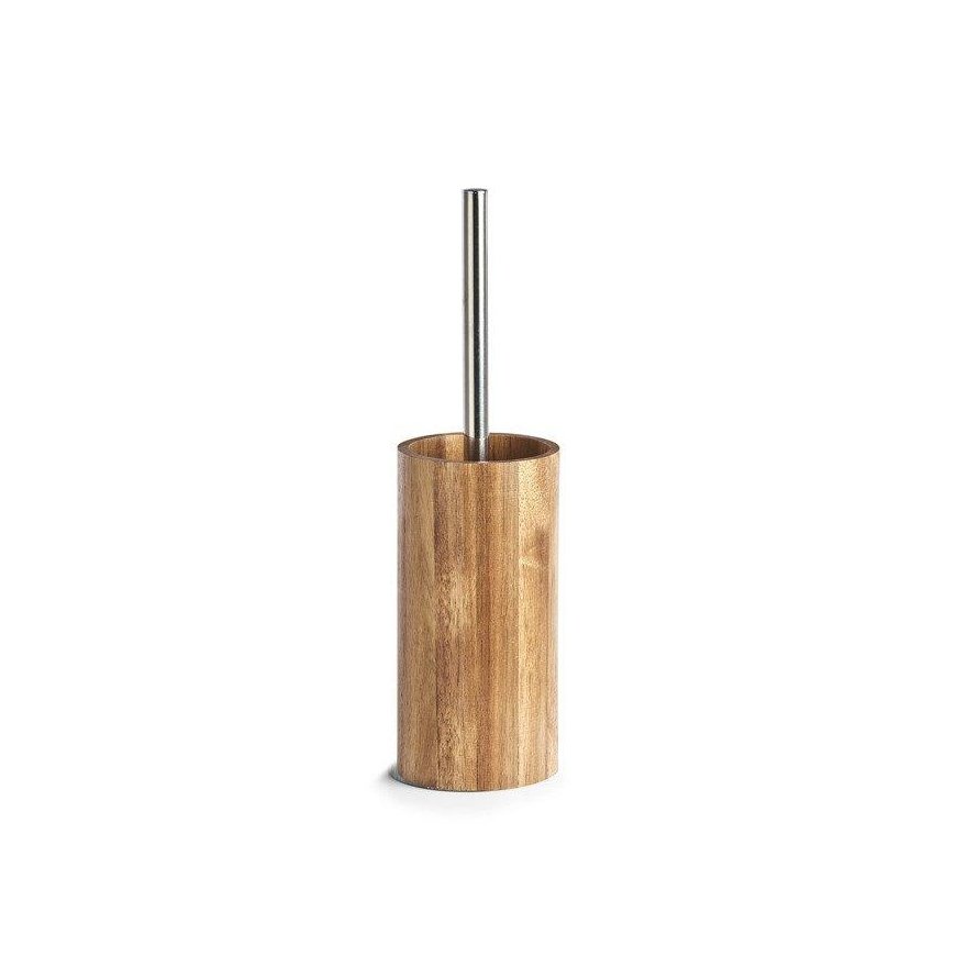 Toilet brush container + brush, acacia wood, ZELLER