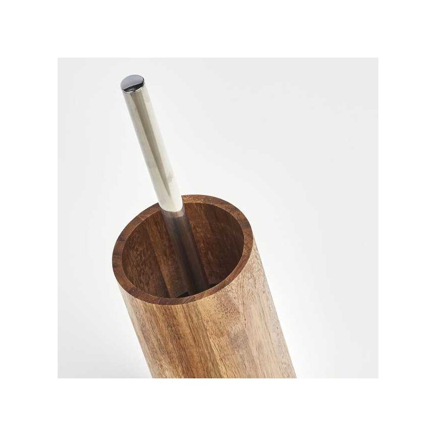 Toilet brush container + brush, acacia wood, ZELLER – 2