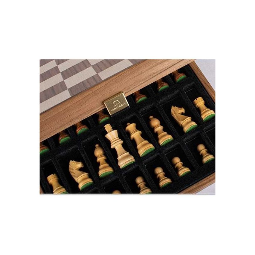 Manopoulos Staunton Walnut Wooden Chess Set with 27cm Inlaid Board – 2