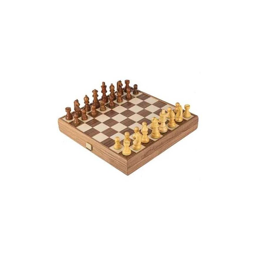 Manopoulos Staunton Walnut Wooden Chess Set with 27cm Inlaid Board – 3