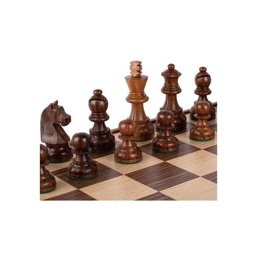 Manopoulos Staunton Walnut Wooden Chess Set with 27cm Inlaid Board – 5