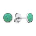 Brilio Silver Brilio Silver Silver stud earrings with green synthetic opals EA579WG Brilio Silver Brilio Silver Silver stud earrings with green synthetic opals EA579WG