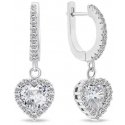 Brilio Silver Brilio Silver Dangling silver earrings with heart zircons EA734W Brilio Silver Brilio Silver Dangling silver earrings with heart zircons EA734W