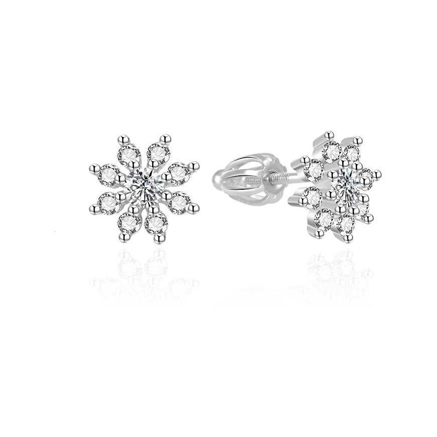 Agato Shiny silver earrings with zircons AGT-E071SW