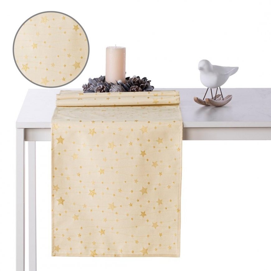AmeliaHome Pöytäliina Stardust HMD GOLD 30x100 – 5