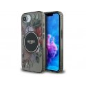 Case Guess IML Flowers MagSafe for iPhone 16e black Case Guess IML Flowers MagSafe for iPhone 16e black