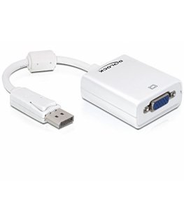 DeLOCK 61766 videokaabliadapter 0,125 m VGA (D-Sub) DisplayPort Valge