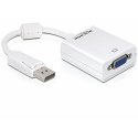 DeLOCK 61766 video kabeļu aksesuārs 0,125 m VGA (D-Sub) DisplayPort Balts