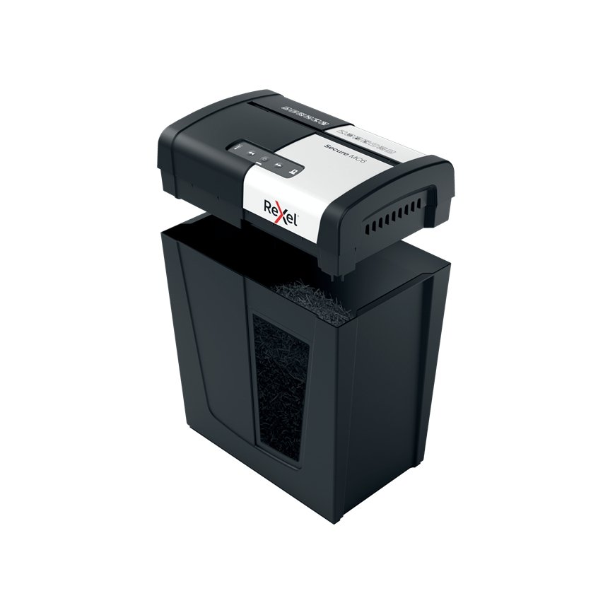 Rexel Secure MC6 paper shredder Micro-cut shredding 60 dB Black, Silver – 2