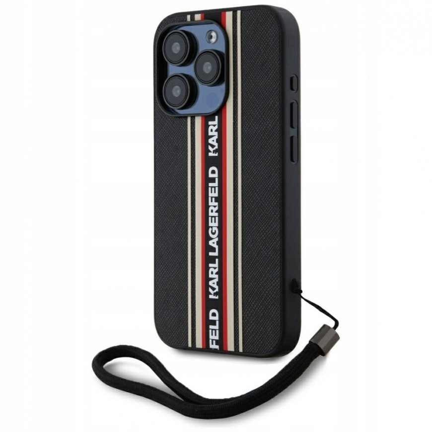 Case Karl Lagerfeld Saffiano Athleisure Stripes Cord for iPhone