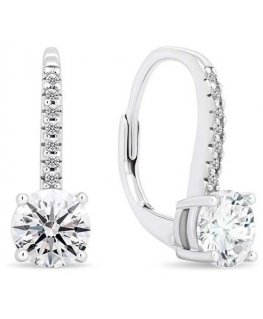 Brilio Silver Shiny silver earrings with clear zircons EA415W
