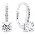 Brilio Silver Shiny silver earrings with clear zircons EA415W