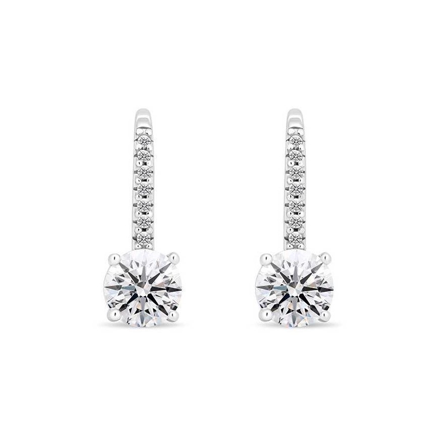 Brilio Silver Shiny silver earrings with clear zircons EA415W – 4