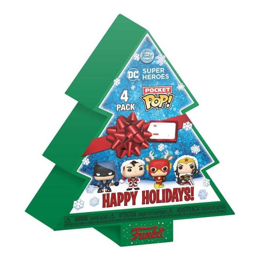 Funko Pocket POP pack 4 figures DC Comics Tree Holiday Exclusive