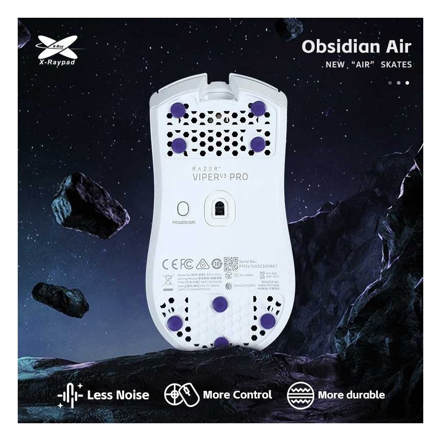 X-raypad Obsidian Air Skates Universal Dots Purppura 40 kpl. (6,5 x 1,0 mm) (violetti) hiiren vaihtojalat