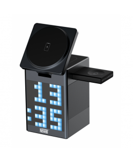 Newell induOne MagPlay MagSafe Charger With Speaker and Screen for 3 Mobile Devices