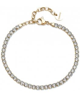 Brosway Tennis gold-plated bracelet with clear zircons Desideri BEI100