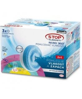 Sausintuvas Ceresit STOP VLHKOSTI AERO 360° náhradní tablety triopack (levandule+kvítí+vodopád) 3x450g