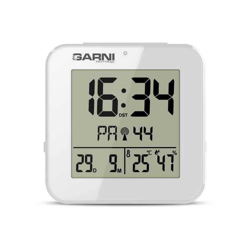 Garni Technology GARNI 138W - digital alarm clock with thermometer and hygrometer, white