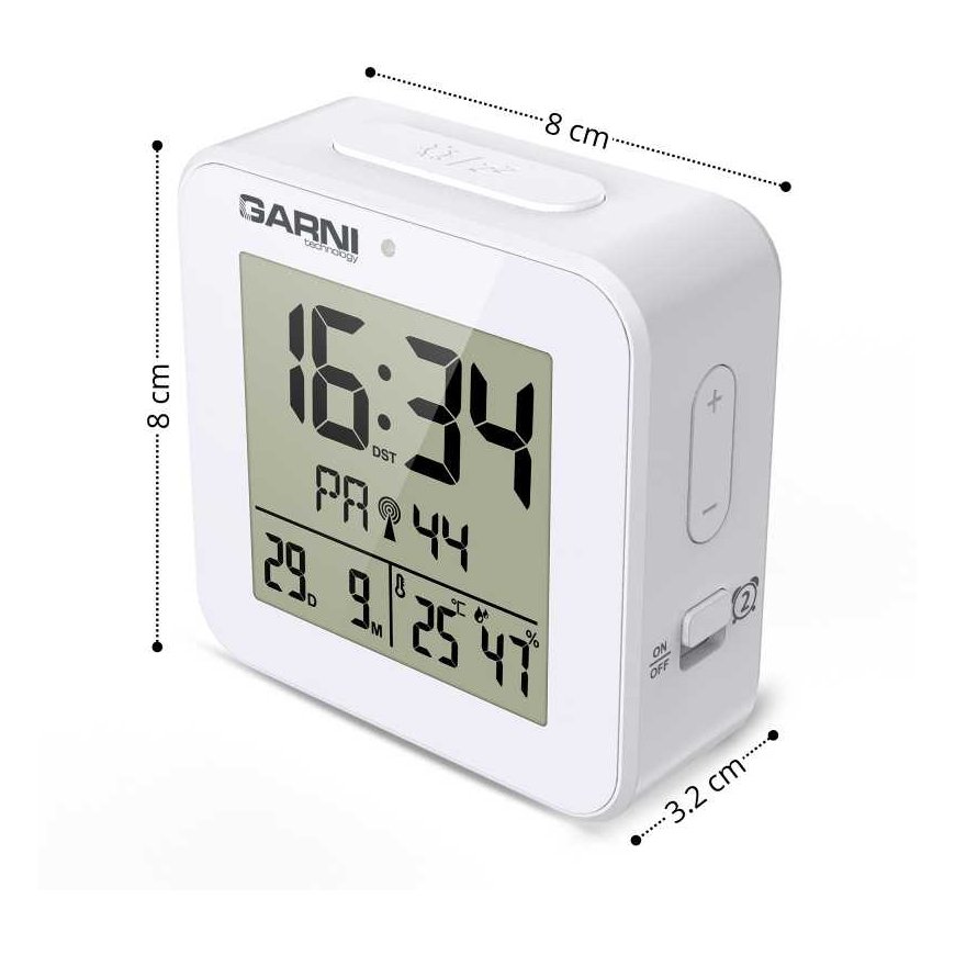 Garni Technology GARNI 138W - digital alarm clock with thermometer and hygrometer, white – 3