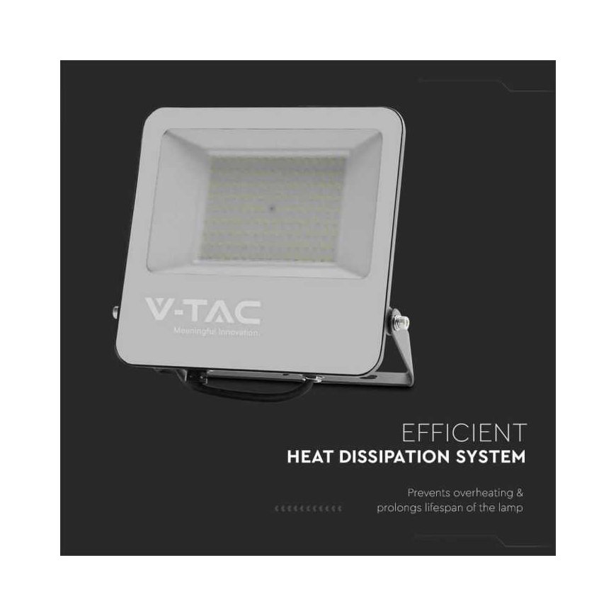 V-tac 100W LED floodlight, black housing, 6500K – 3