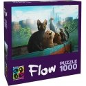 Dėlionė Brain Games FLOW Puzzle 1000 - Cat Dog Capibara Bird Lemur on the boat