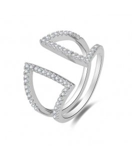 Beneto Glittering sidabrinis žiedas su AGG473 cirkoniais