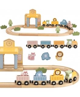 Viga Toys Viga PolarB Mediniai Rinkinys Roller Coaster 30 el.