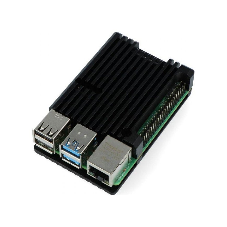 justPi case Raspberry Pi 4B - aluminum - black - LT-4B03 – 3