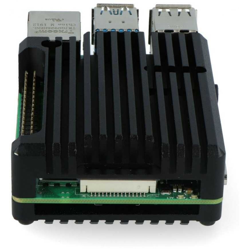 justPi-kotelo Raspberry Pi 4B:lle - alumiini - musta - LT-4B03 – 5