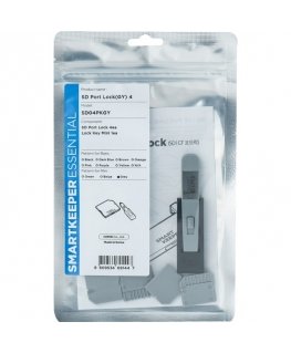 SmartKeeper MSD04PKGY 4 x Micro SD Port Blockers with 1 x Lock K