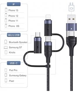 AWEI CL-228 usb-c|lightning|mico 3in2 cable black|black