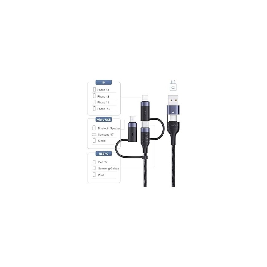 AWEI CL-228 usb-c|lightning|mico 3in2 cable black|black