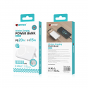 BWOO 20W 10000 mAh power bank, baltas
