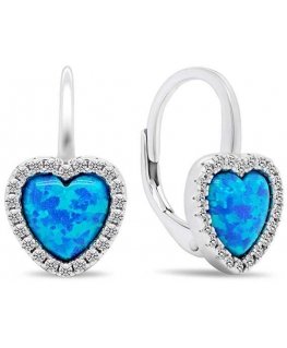Brilio Silver Brilio Silver Charming silver earrings with synthetic opals EA395WB