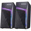 Computer speakers Defender STELLAR, 2.0, 6W, black, volume control, backlight, 100Hz~20kHz