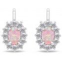 Brilio Silver Charming silver earrings with zircons and pink opals EA1127WP